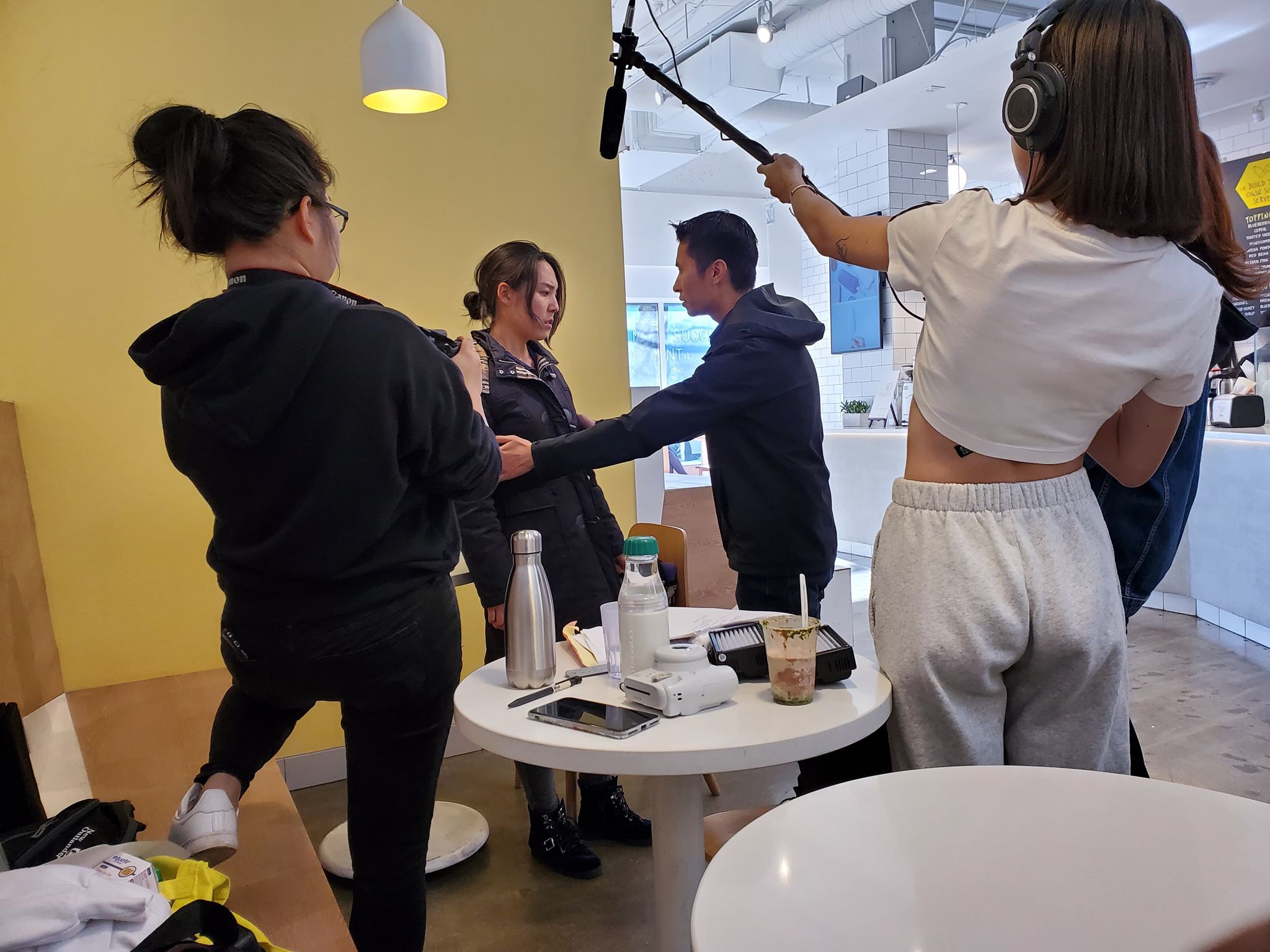 Filming day 1 in cafe